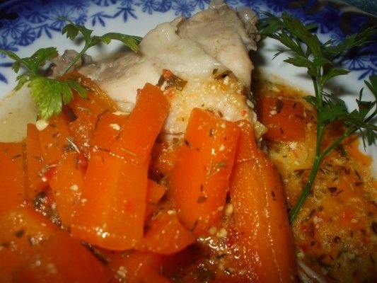 Pui cu morcovi gratinati