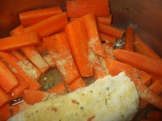 Pui cu morcovi gratinati