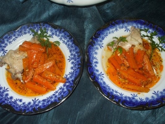 Pui cu morcovi gratinati