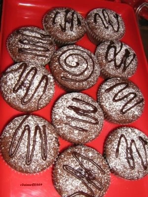 Briose cu cacao si visine