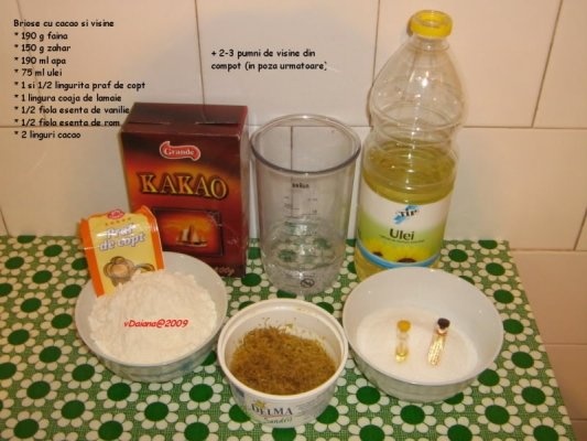 Briose cu cacao si visine