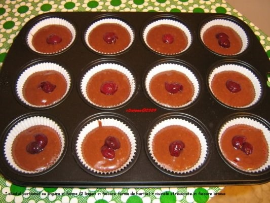 Briose cu cacao si visine