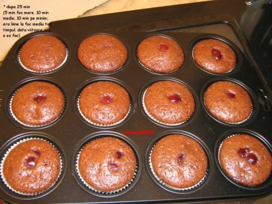 Briose cu cacao si visine