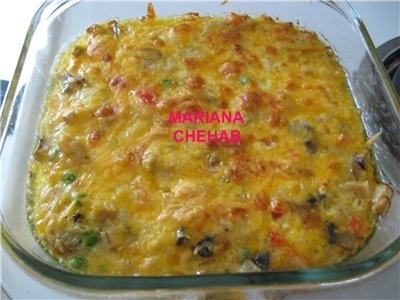 Orez cu piept de gaina si legume in rola