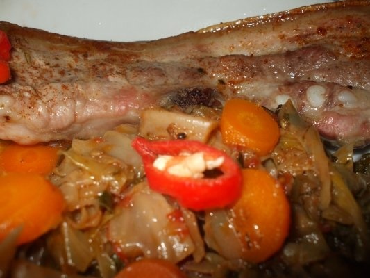 Varza dulce cu piept de porc