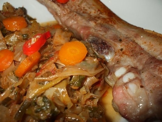 Varza dulce cu piept de porc