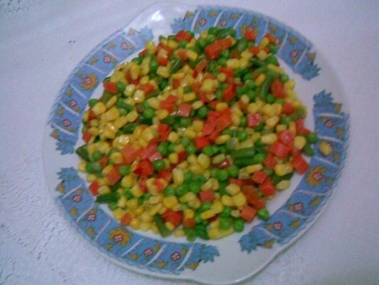 Peste la cuptor cu sos si garnitura de legume