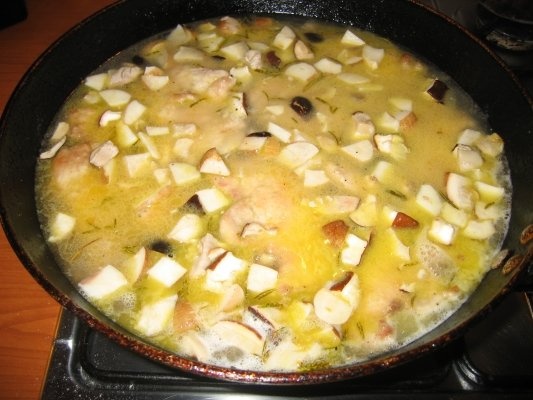 Escalop din carne de porc cu bureti de padure