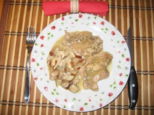 Escalop din carne de porc cu bureti de padure