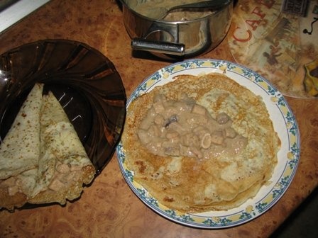 Fructe de mare in clatite cu tarhon