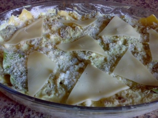 Lasagna cu bacon ,ciuperci si brie