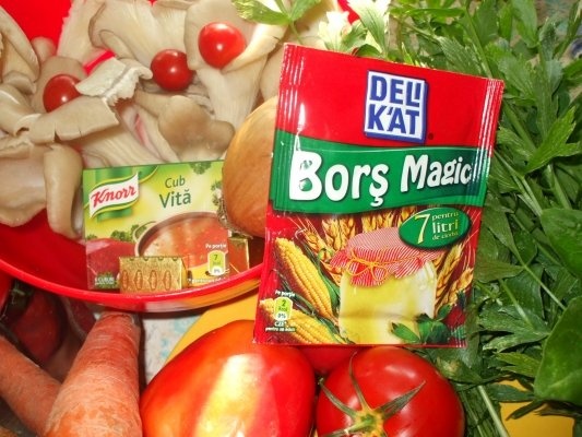 Ciorba de ciuperci pleurotus