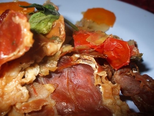 Prosciuto pe varza dulce la cuptor