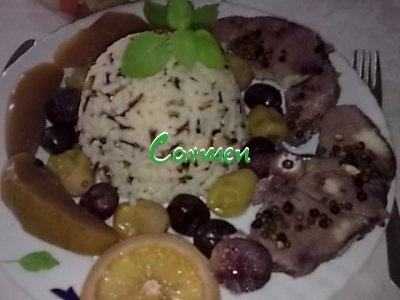 Medalion de rechin cu orez salbatic