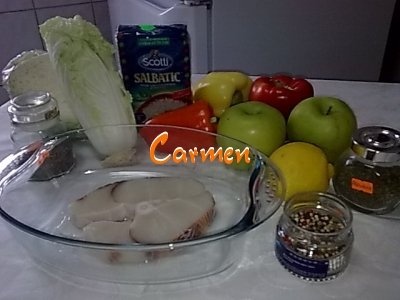 Medalion de rechin cu orez salbatic