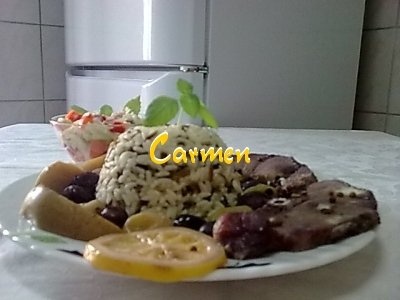 Medalion de rechin cu orez salbatic