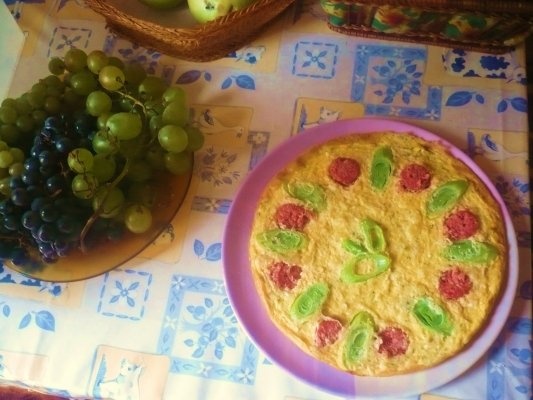 Omleta cu cartofi si praz