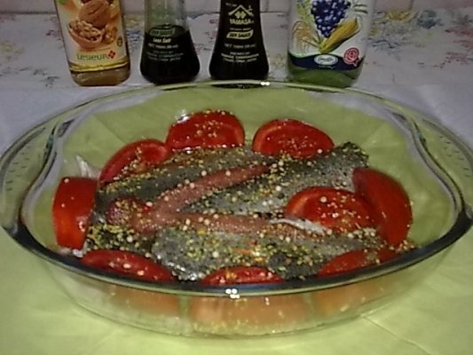 Pastrav la cuptor cu taitei chinezesti