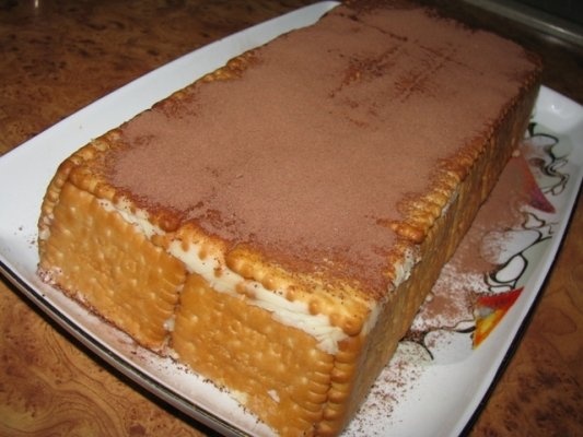 Prajitura din pudding cu biscuiti