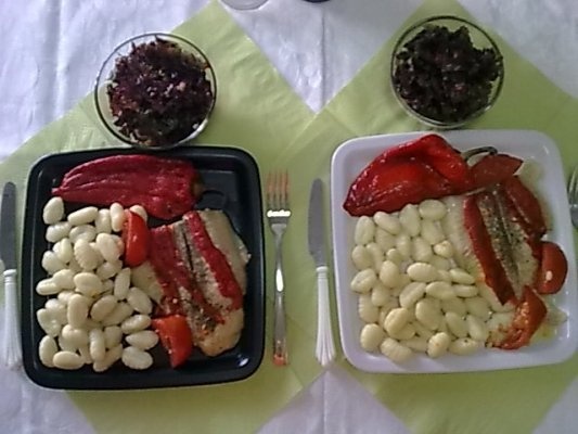 File  de cod si pangasius cu Gnocchi di Patate