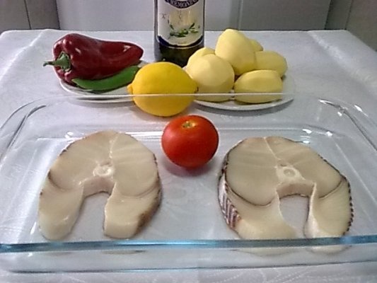 Medalion de rechin cu legume la cuptor