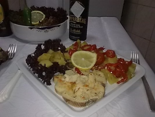 Medalion de rechin cu legume la cuptor