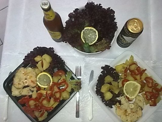 Medalion de rechin cu legume la cuptor