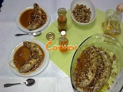 Banane cu nuci si lichior de portocale