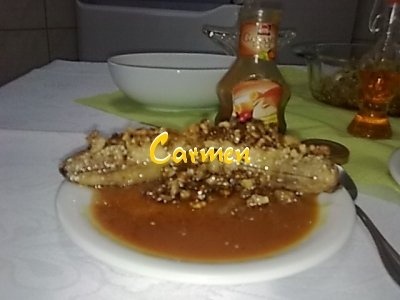 Banane cu nuci si lichior de portocale