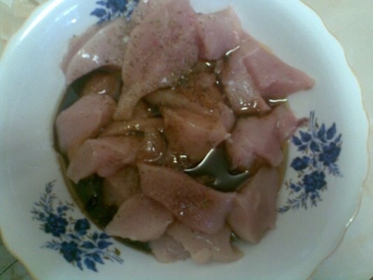 PIEPT DE PUI CU SOYA SI SUC DE RODII