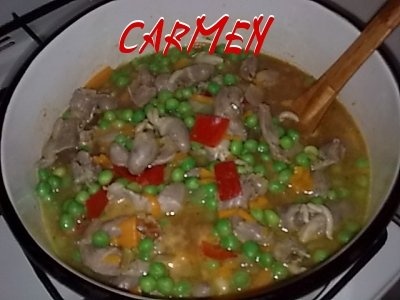 Inimioare de pui cu mazare