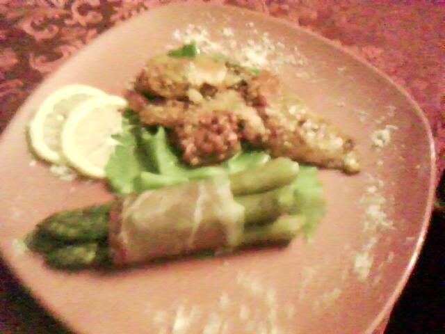 File de pangasius cu buchetele de sparanghel