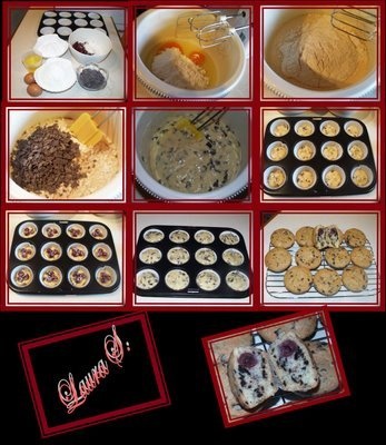 Muffins cu ciocolata si visine/cirese