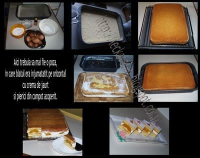 Prajitura cu crema din iaurt cu piersici by Laura S.