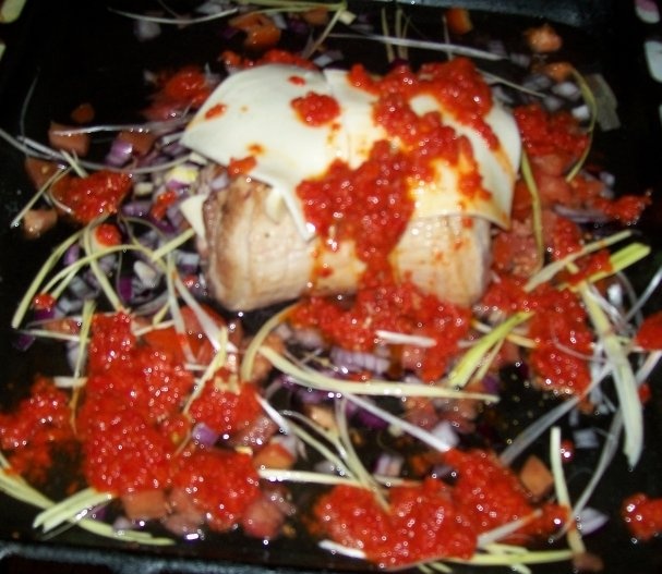 Piept de porc cu mazare si friganele