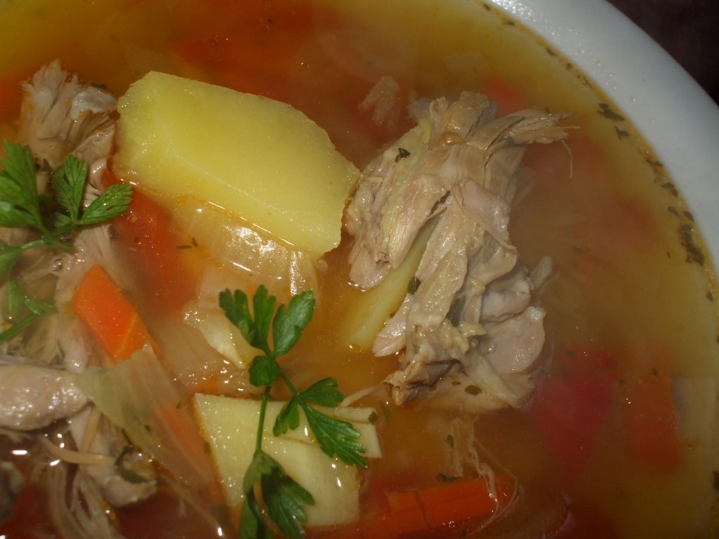 Ciorba de vitel cu legume congelate