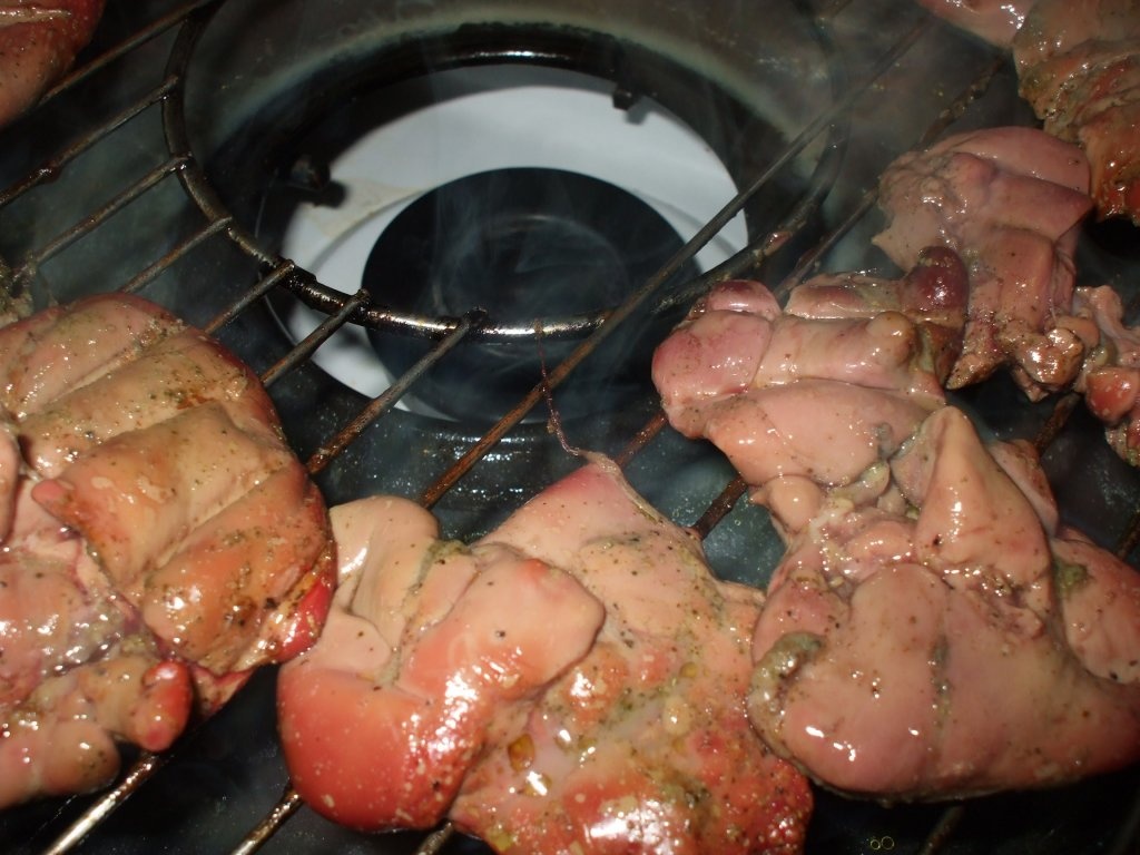 Ficatei de pui la gratar