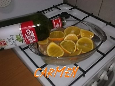 Copane de curcan cu citrice si cartofi natur