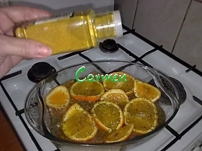 Copane de curcan cu citrice si cartofi natur