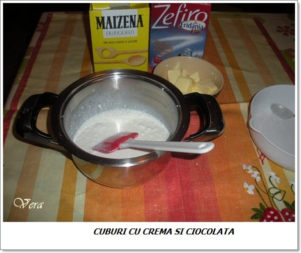 Cuburi cu crema si ciocolata