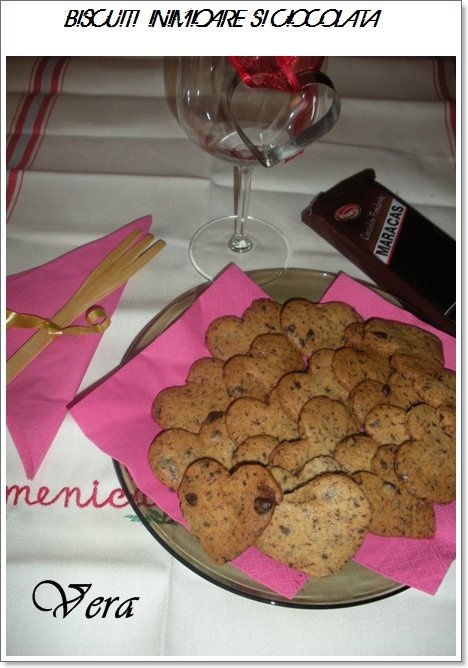 Biscuiti inimioare cu ciocolata