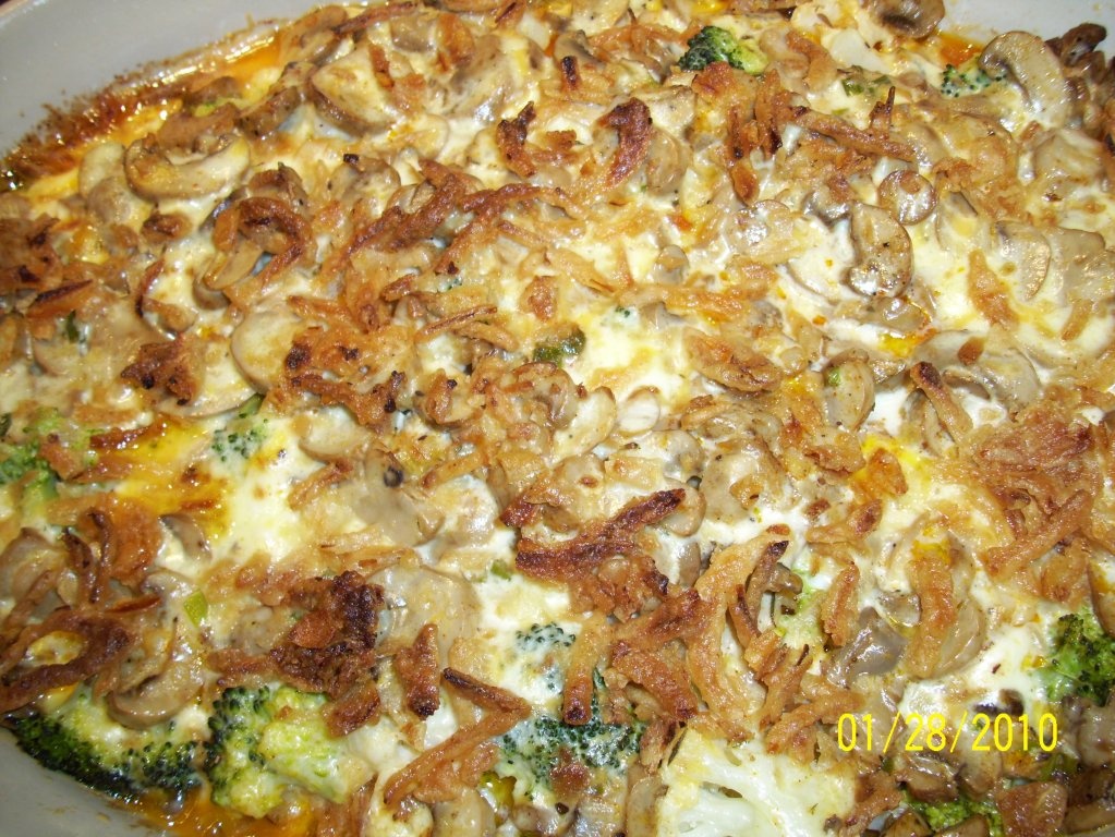 Conopida, broccoli, ciuperci si branza la cuptor