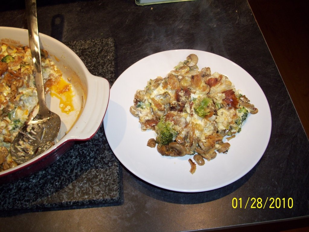 Conopida, broccoli, ciuperci si branza la cuptor