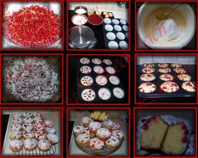 Muffins cu coacaze rosie