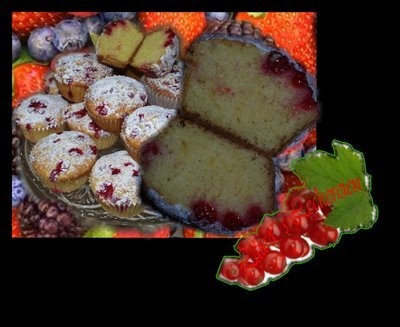 Muffins cu coacaze rosie