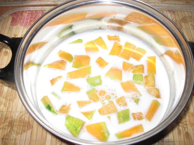 Dovleac fiert in lapte - desert