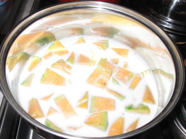 Dovleac fiert in lapte - desert