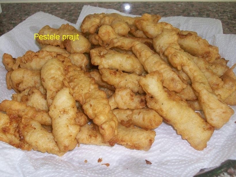 File de peste prajit in aluat de clatite,cu bere