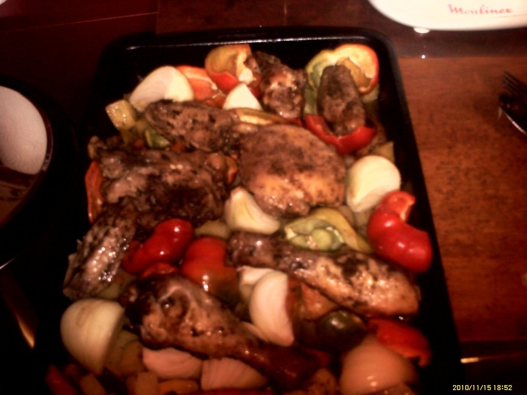 Pui cu legume la cuptor