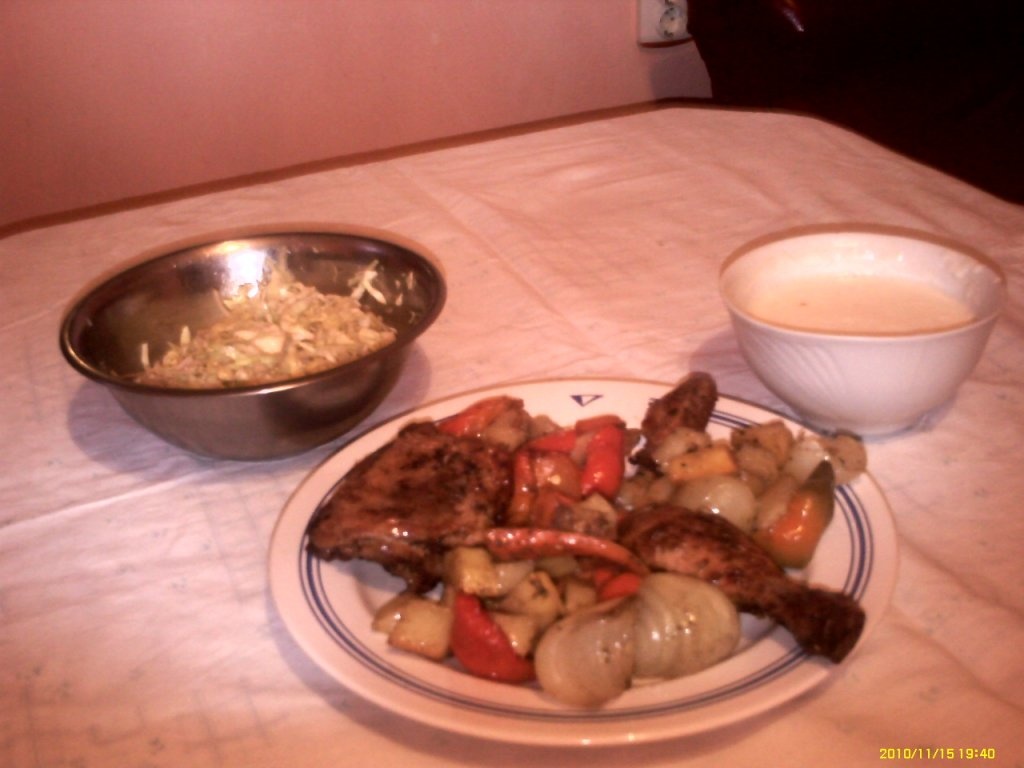 Pui cu legume la cuptor